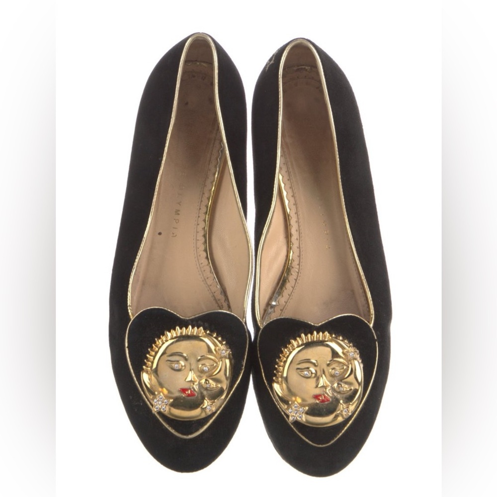 FINAL SALE - Charlotte Olympia Velvet Ballet Flats